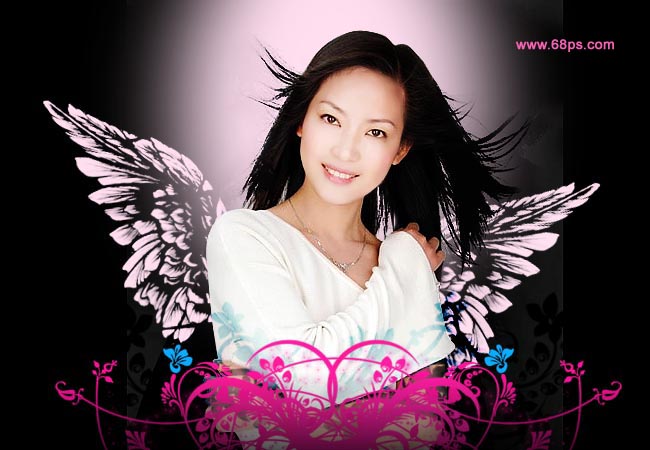 给美女添加天使翅膀的PS教程