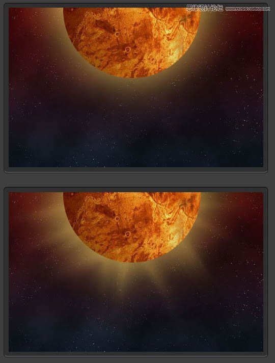 Photoshop制作超炫的日食光线效果,PS教程,素材中国