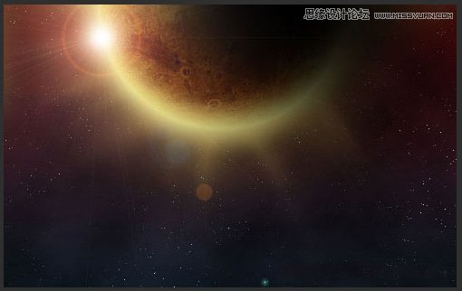 Photoshop制作超炫的日食光线效果,PS教程,素材中国