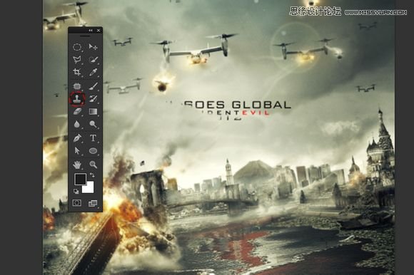 Photoshop合成超酷的生化危机海报效果图,PS教程,素材中国