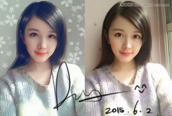 Photoshop给可爱女孩私房照转手绘效果,PS教程,素材中国